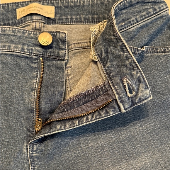 J.Jill Petite Tried and True Blue Straight Slim Leg Mid Rise Denim Jeans Size 8P - Picture 7 of 11